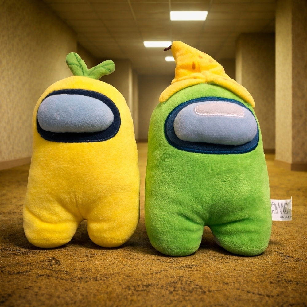 Toikido Among Us Plush Bundle Green Banana Yellow Crewmate 8" Gamer Toy Set